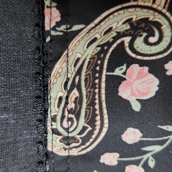Y2K 90's black sheer chiffon drop waist floral  fishtail mermaid maxi skirt.