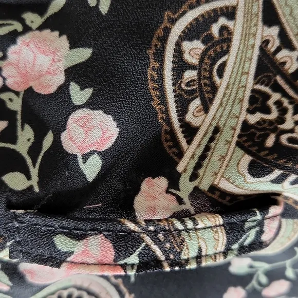 Y2K 90's black sheer chiffon drop waist floral  fishtail mermaid maxi skirt.