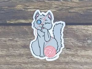Yarn Detangler Cat sticker or magnet
