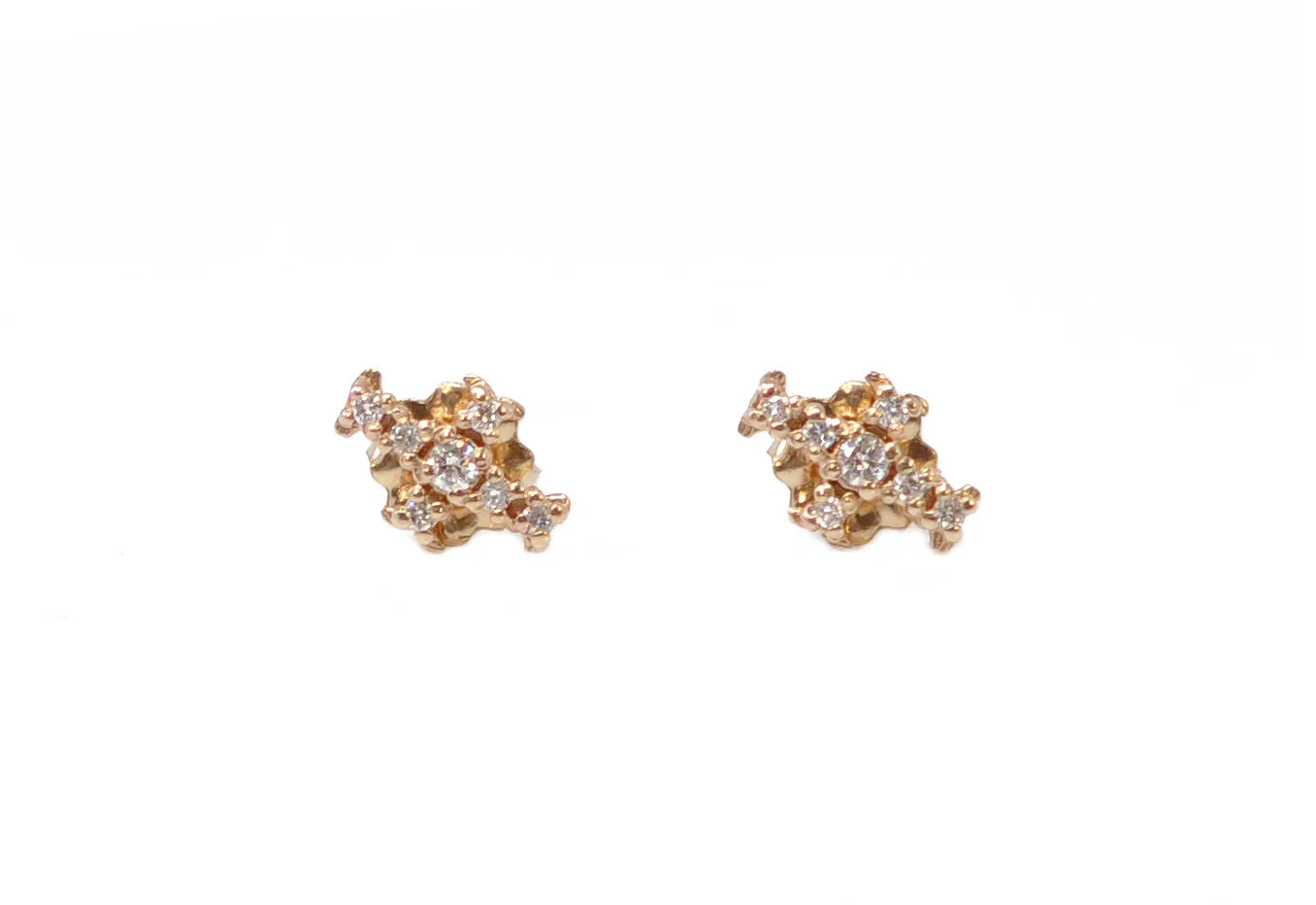 YELLOW GOLD CROSS STUD EARRINGS