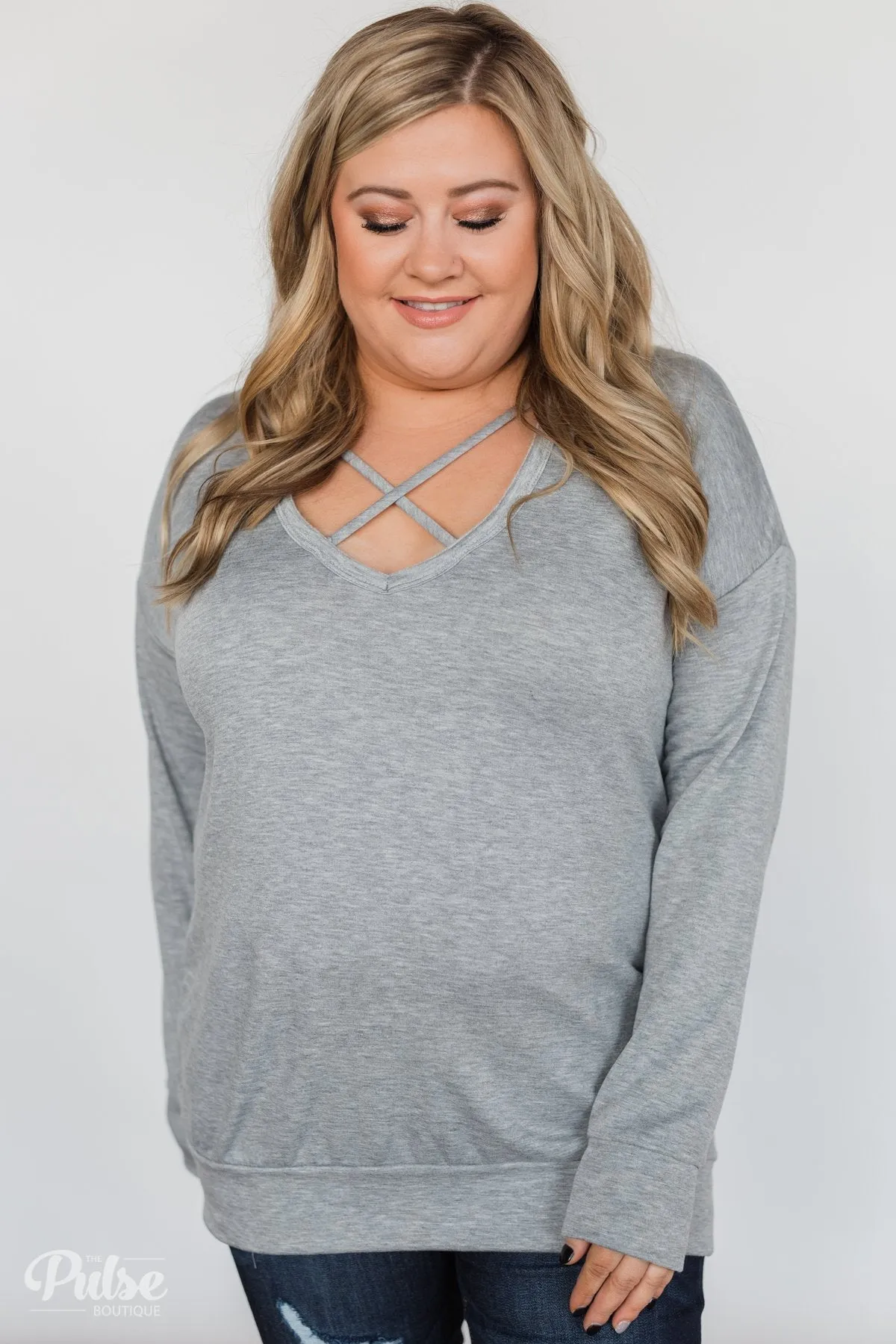 You Crossed My Path Sweatshirt- Heather Grey