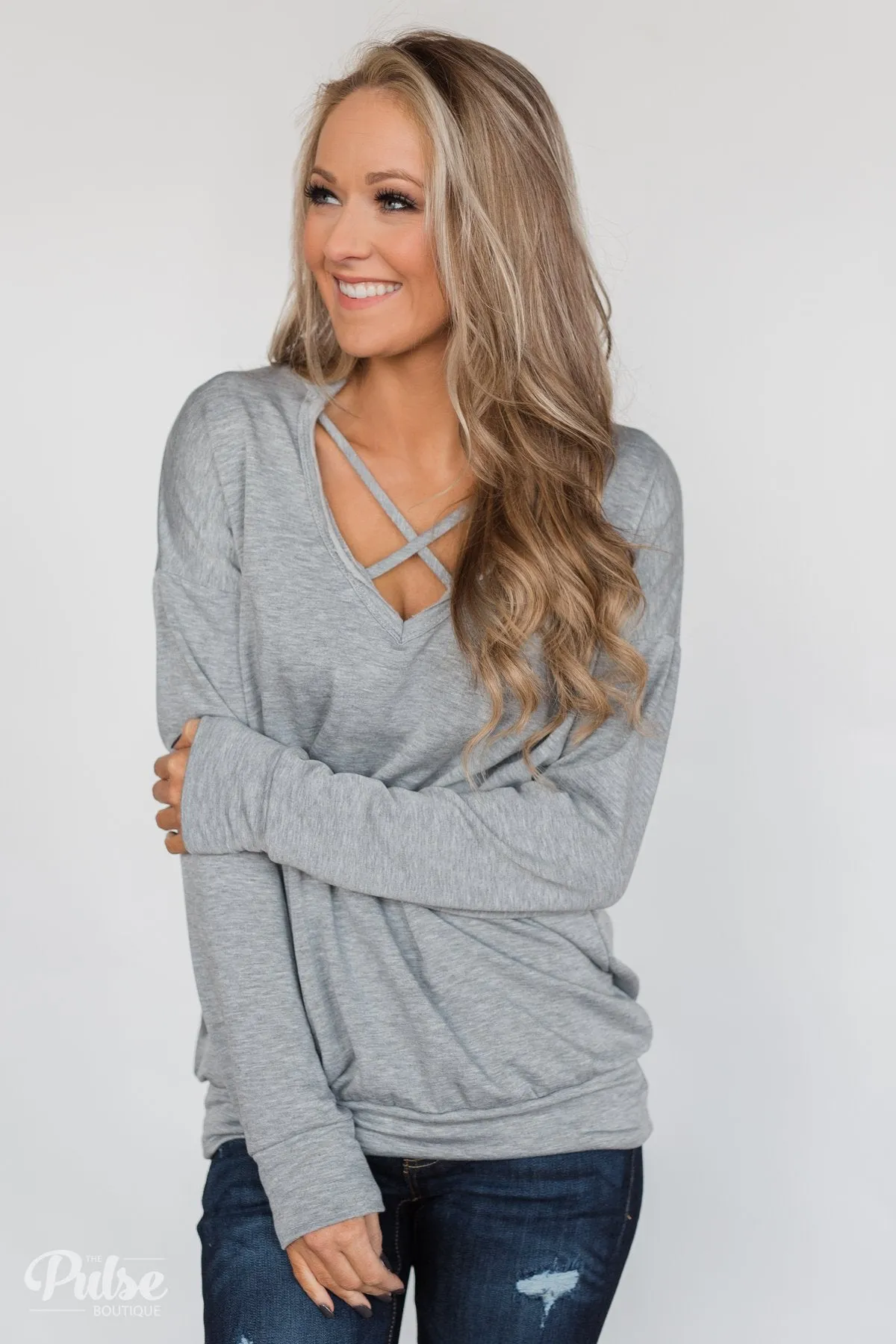 You Crossed My Path Sweatshirt- Heather Grey