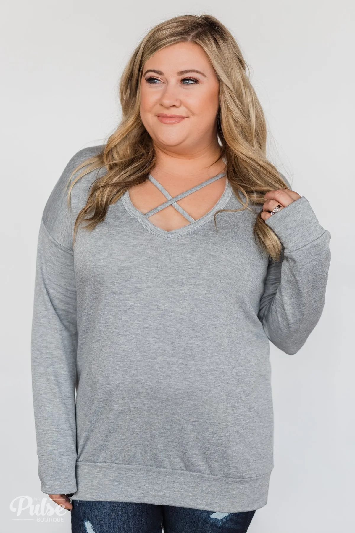 You Crossed My Path Sweatshirt- Heather Grey