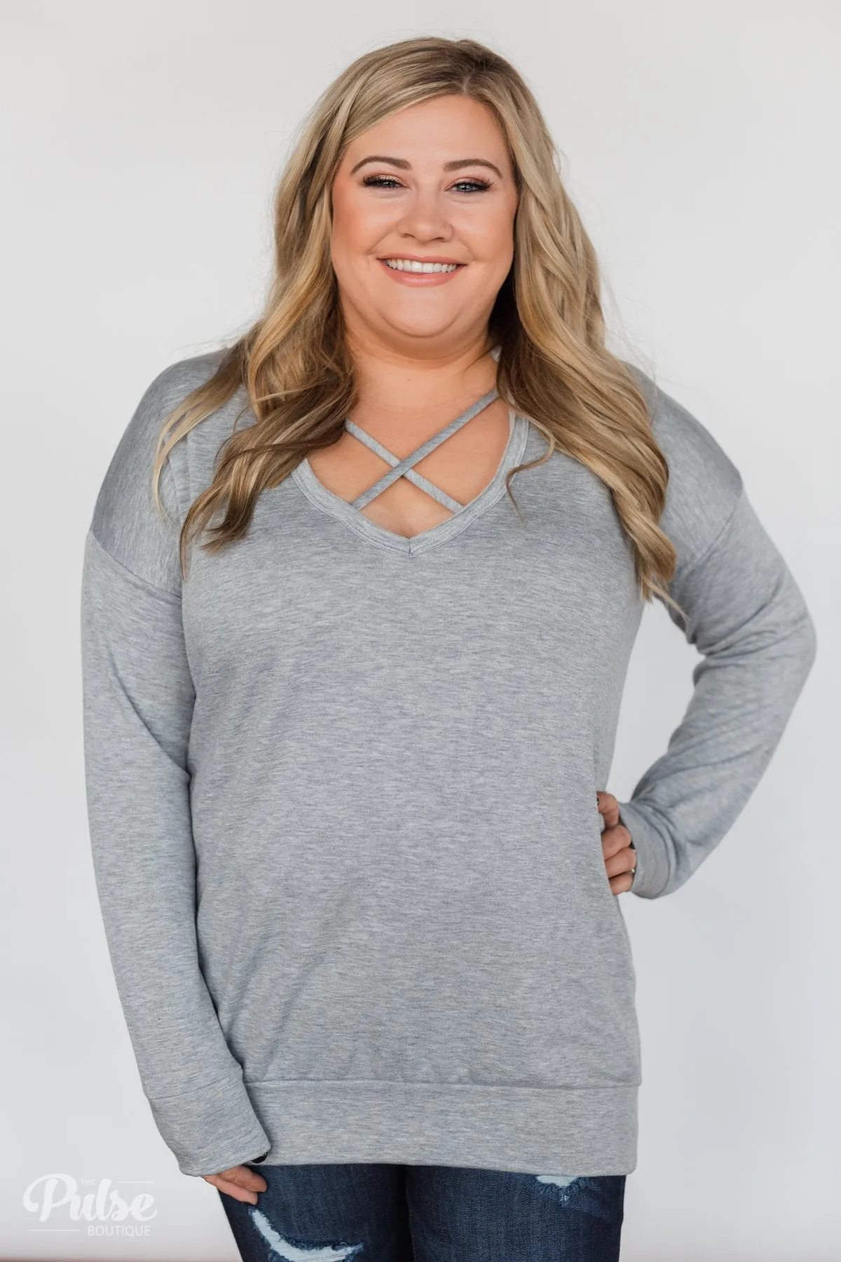 You Crossed My Path Sweatshirt- Heather Grey