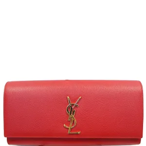 YVES SAINT LAURENT Cassandre Grain De Poudre Clutch Red