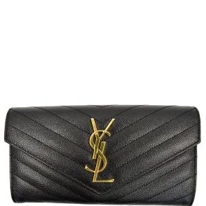 YVES SAINT LAURENT Large Grain De Poudre Wallet Black