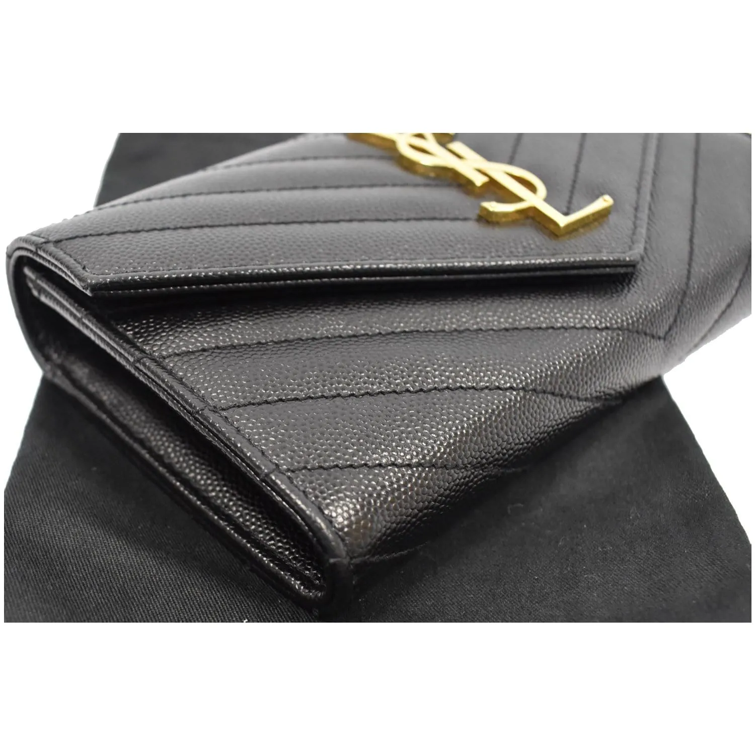 YVES SAINT LAURENT Large Grain De Poudre Wallet Black
