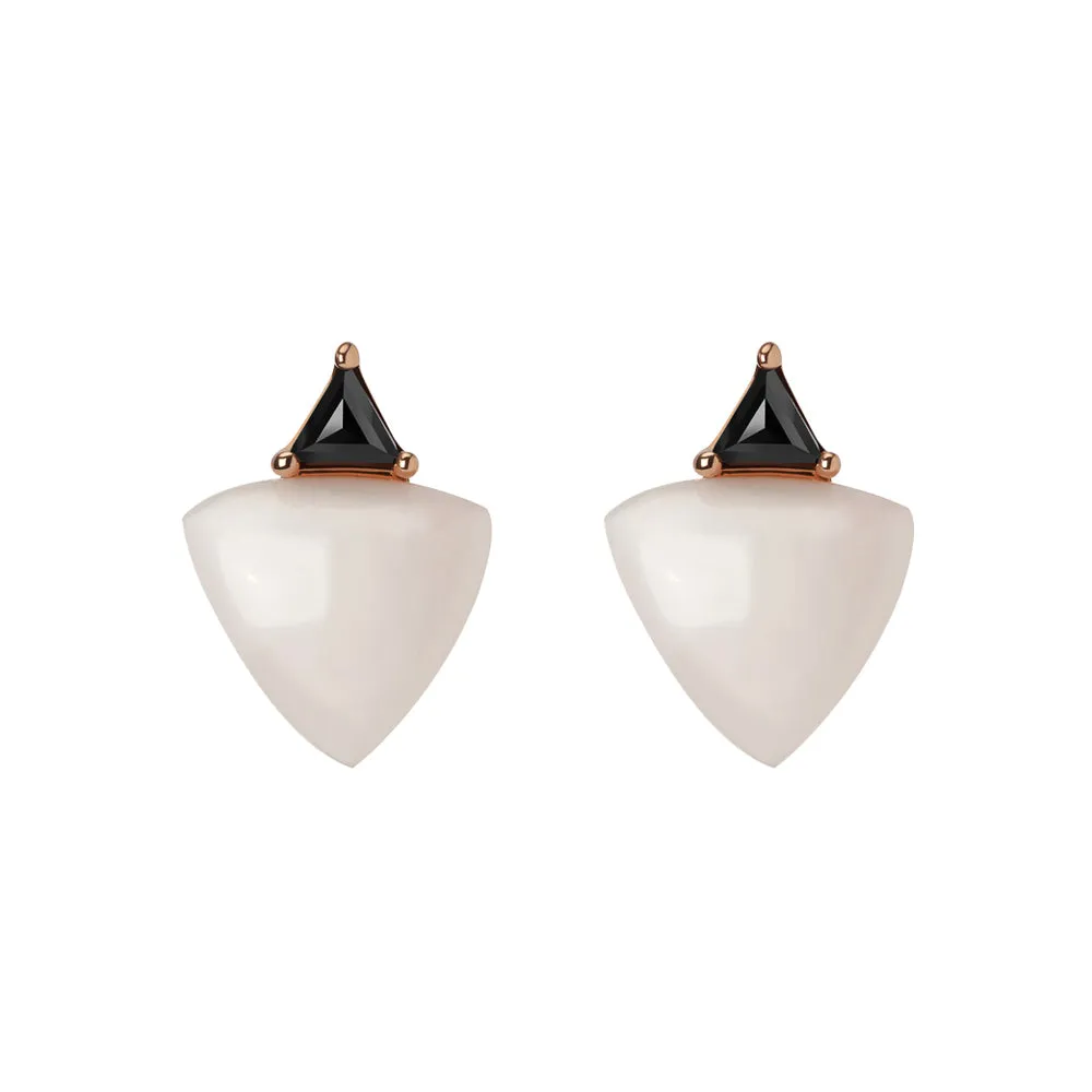 Zenobia Earrings | Pink Opal & Black Diamonds